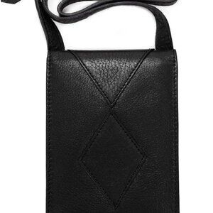 Elegant Genuine Leather Crossbody Phone Purse with Adjustable Strap, 4"x7"